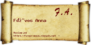Füves Anna névjegykártya