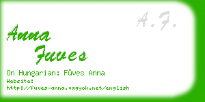 anna fuves business card